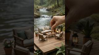A tiny dream home built around a flowing river. 🌿🏡
