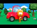 Kittys games   colored eggs crashed kote kittys car  funny cartoons