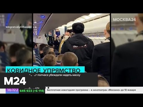 Пассажира авиарейса Москва-Челябинск полчаса убеждали надеть маску - Москва 24