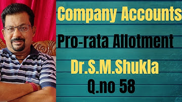 Issue &Forfeiture of shares pro-rata Allotment Q.no 58 Dr.S.M.Shukls ||Rajusengupta classes||