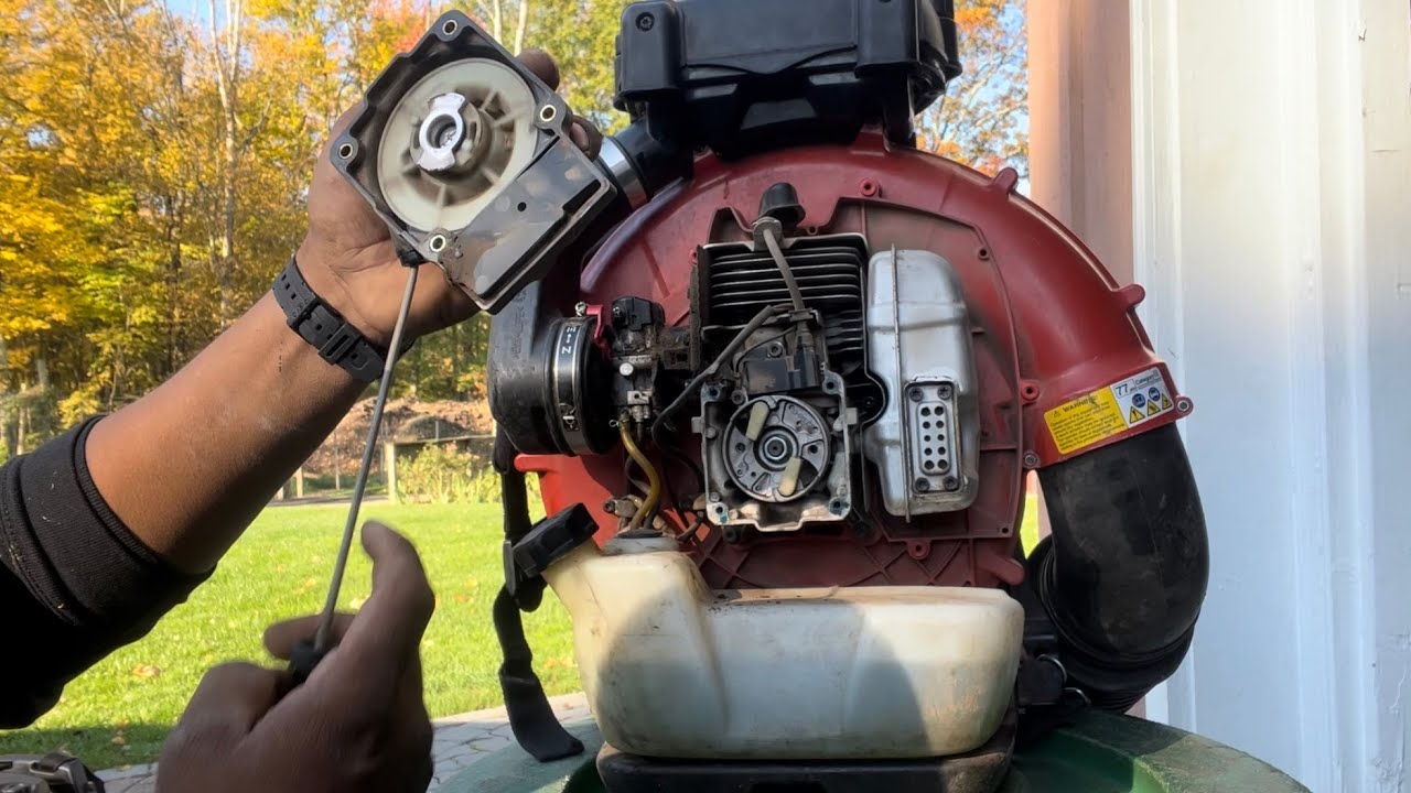 reparando la cuerda de arranque de un Blower RedMax EBZ8550 YouTube