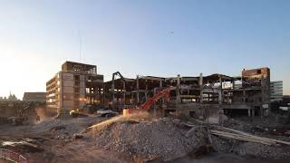 Time-lapse demolition of the former Royal Mail sorting office at Temple meads, Bristol