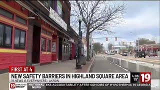 Akron installs safety barriers along Highland Square
