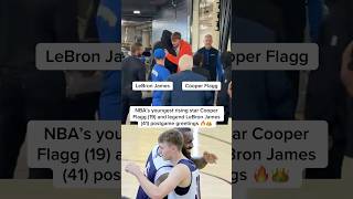NBA’s youngest rising star Cooper Flagg (19) and legend LeBron James (41) postgame hugs #basketball Net Worth