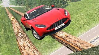 Cars vs Log Bridge #3 - BeamNG.Drive