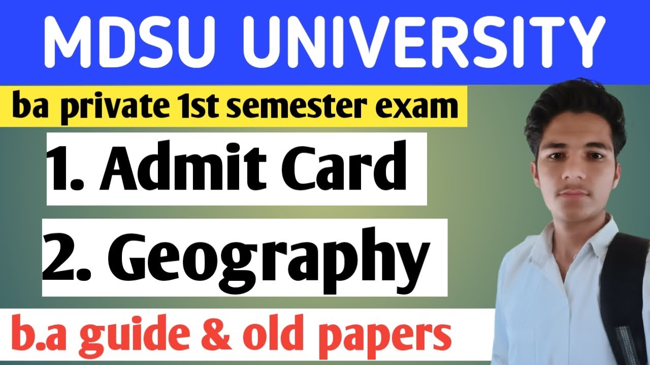 B.A PRIVATE 1ST SEMESTER ADMIT CARD | B.A PRIVATE GEOGRAPHY EXAM | MDSU
