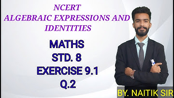 class 8 | maths |chapter 9 | exercise 9.1 Q.2|algebraic expressions | maths class 8 | NCERT
