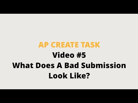AP CSP: Create Task BAD Example - 1 of 8 #6  --OLD VIDEO UPDATED PLAYLIST LINK IN COMMENTS--