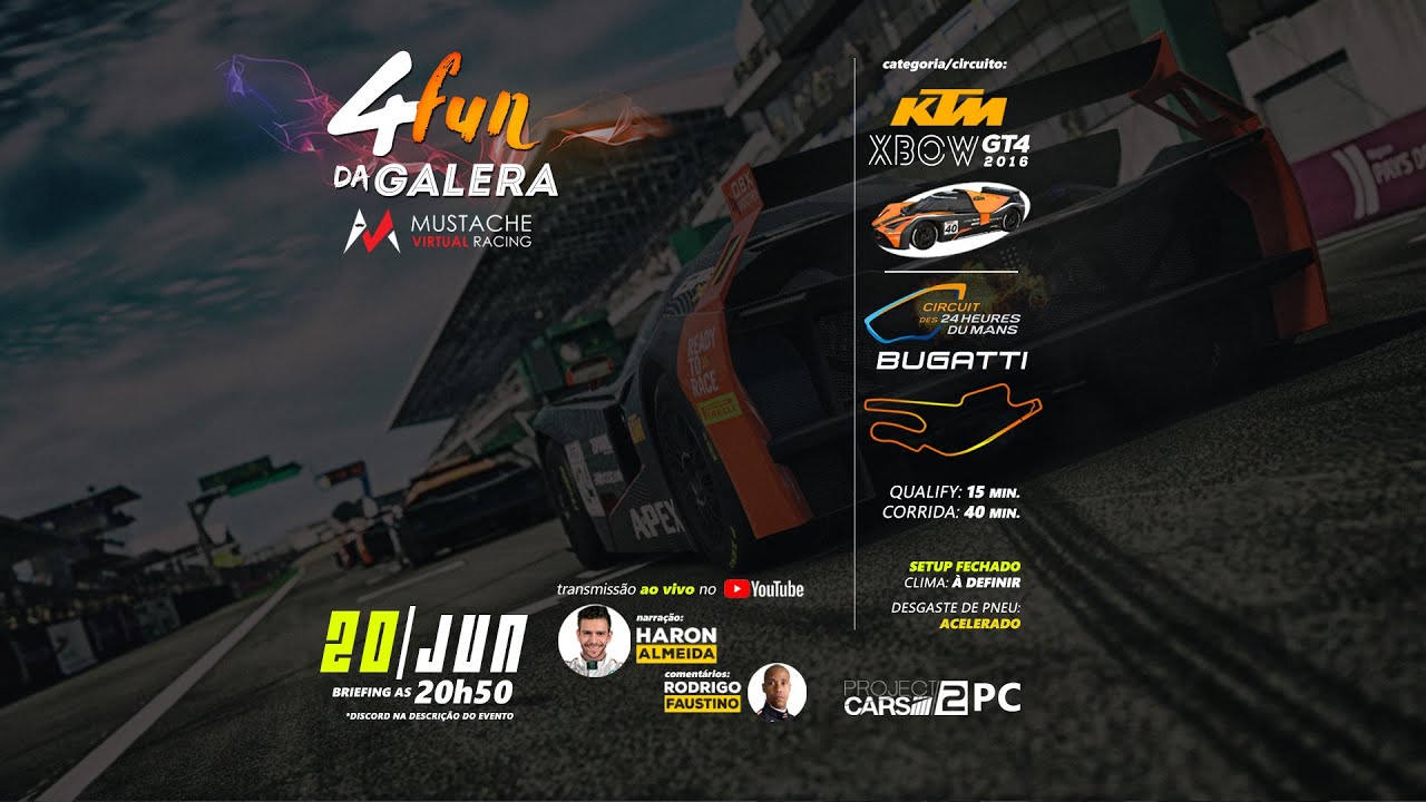 4FUN DA GALERA @ BMW KTM XBow GT4 / Le Mans Bugatti / Project Cars 2 PC