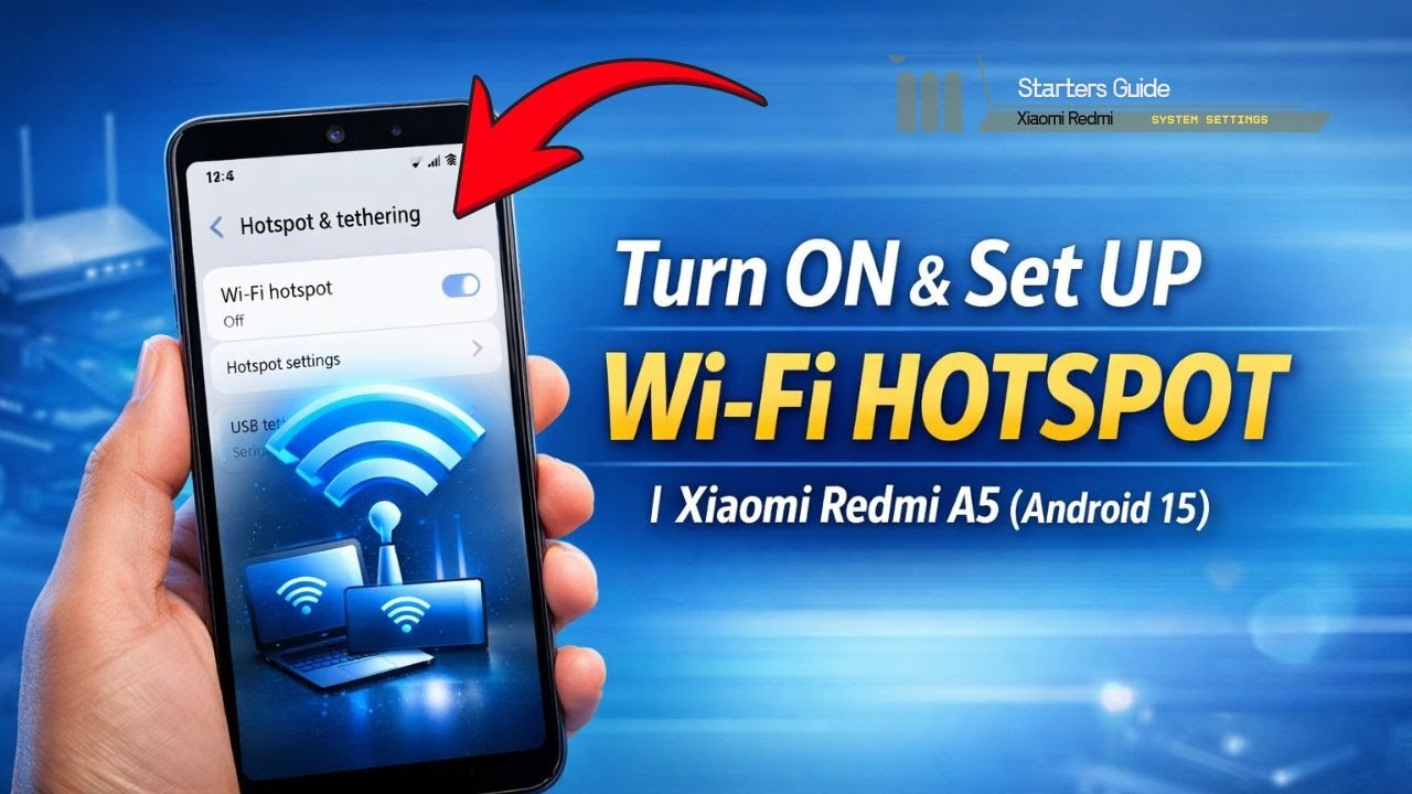 Activate & Set Up Wi-Fi Hotspot on Xiaomi Redmi A5 (Android 15) - YouTube