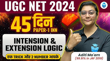 UGCNET Paper 1 Logical Reasoning | Intension & Extension Logic | Aditi Mam | UGCNET 2024 Preparation