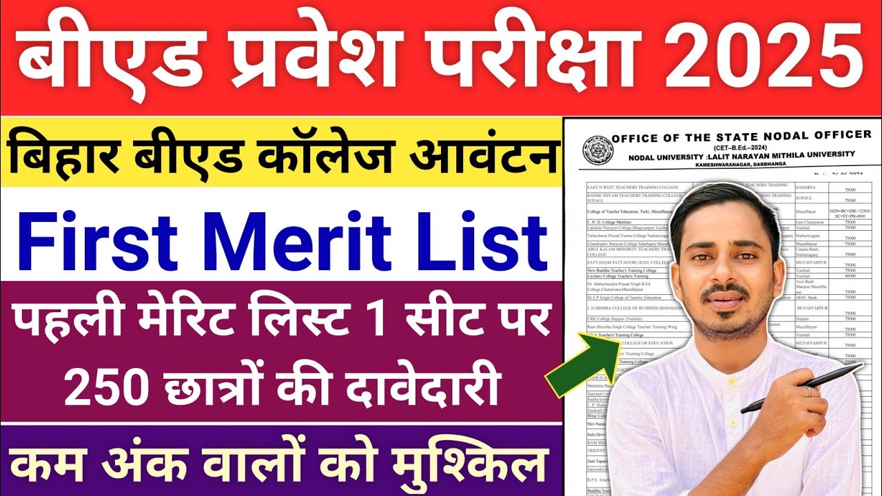बिहार बीएड प्रवेश 2025 High Cut Off College List Out | Bihar Bed Cut ...