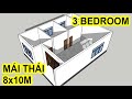 Gợi Ý Mẫu Nhà Mái Thái 8x10M Với 3 Phòng Ngủ | My House