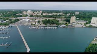 Waukegan Harbor and lakefront with a Drone