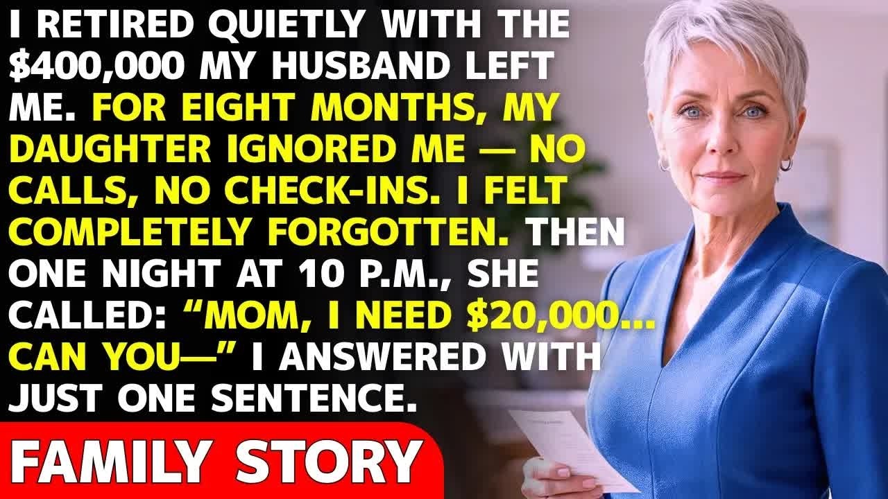 My Daughter Ignored Me for 8 Months… Then Called at 10 P M  to Ask for $20K — I Said One Line