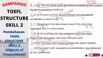 Mudah!! Bahas TOEFL Structure Skill 2 (Objects of Prepositions) + Exercise 2