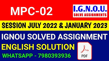 MPC-02 Solved Assignment 2023-24 English, MPC-02 Solved Assignment 23-24, MPC 2 Assignment