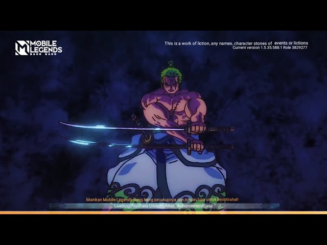 INTRO LOADING SCREEN MOBILE LEGENDS X ONE PIECE ZORO | MOBILE LEGEND INDONESIA class=