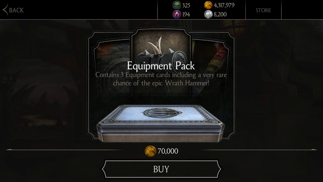 MKX (mobile) .. 70,000 Gold Equipment pack. 1st try..look what i found.!! 1080p