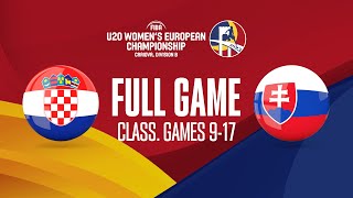 Croatia v Slovakia | Full Basketball Game | FIBA U20 Women's European Championship 2023