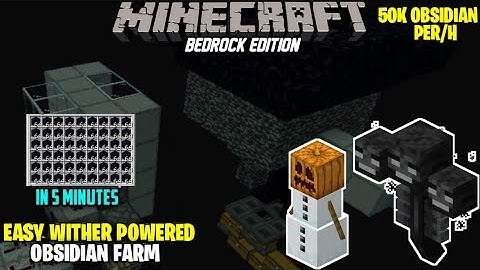 Minecraft Bedrock: Obsidian Farm Tutorial! 50K OBSIDIAN/H MCPE