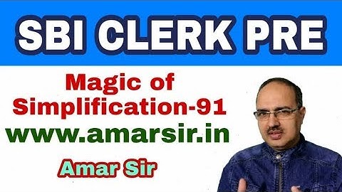 Simplification Questions-91 (Magical Approach) SBI Clerk (Memory Based) #Amar Sir