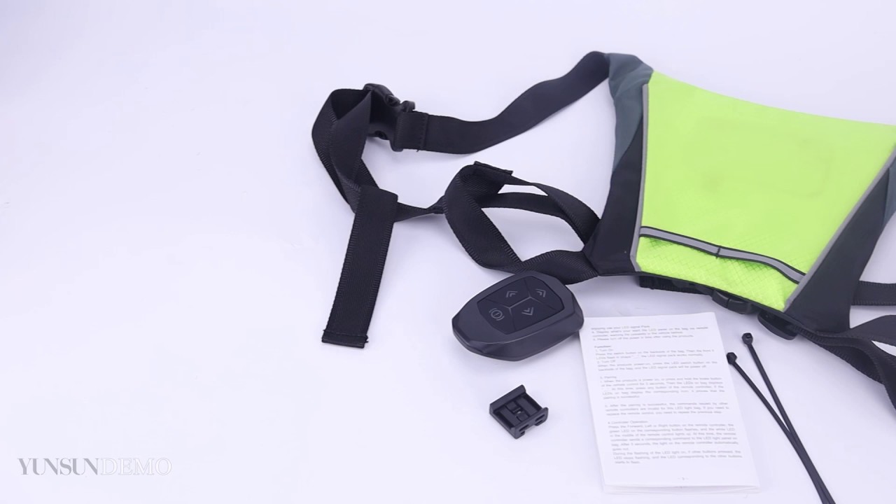 ECEEN LED Turn Signal Vest Bike Pack Safety Warning Backpack for Cycling Running Walking Hiking Bag