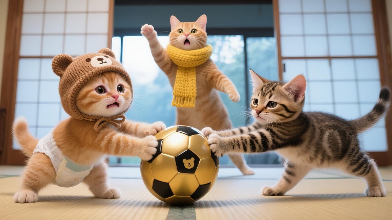 Stray Kitten Refuses to Share the Ball, But Mama Cat’s Lesson Changes Everything ⚽🐱💖
