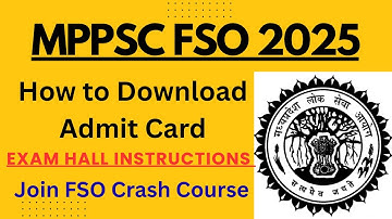 MPPSC Food Safety Officer Admit Card Released || How to Download it || Instruction || Exam Hall || 
