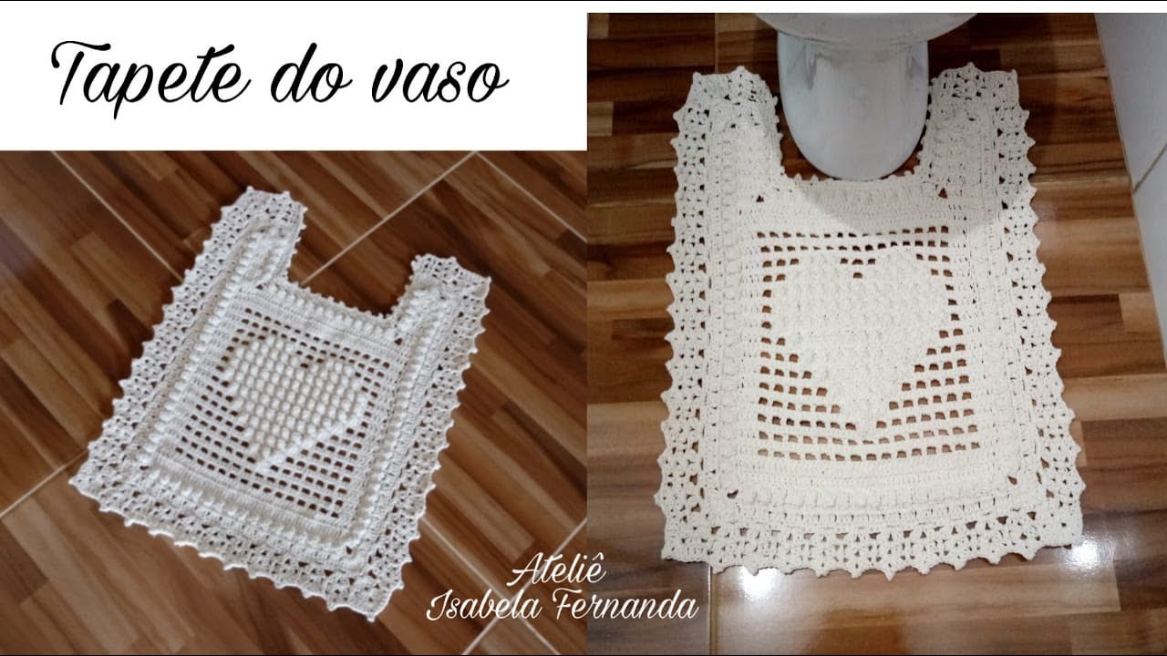 Tapete pé do vaso coração sensação de crochê parte 1/2