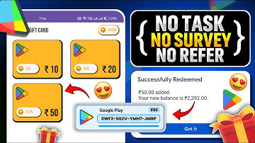 🔴 NO TASK - NO SURVEY - NO REFER - Get Free Google Play Redeem Code For Playstore | Free Redem Code
