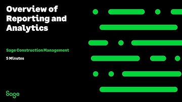 Sage Construction Management - Reporting and Analytics