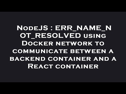 NodeJS : ERR_NAME_NOT_RESOLVED