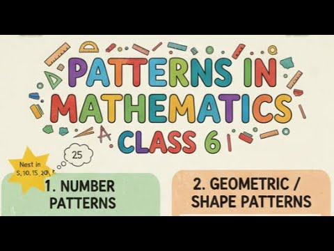 Pattern in mathematics class 6 chapter 1 NEW NCERT - YouTube