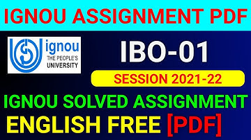 IBO-01 Solved Assignment 2022, IBO 01 Solved Assignment 2021-22 in English, IBO 01 Assignment