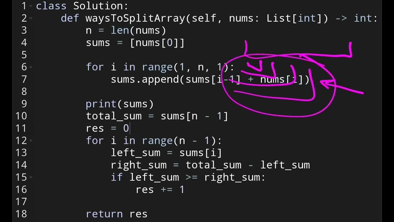Leetcode 2270 number of ways to split array medium youtube