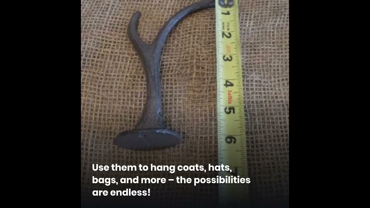 Add a rustic touch to your home decor with these 8 cast iron antler hooks! Perfect for entryways