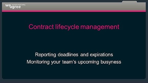 Reporting and monitoring contracts in Weagree