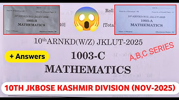 jkbose class 10th todays math paper 😱 | jkbose class 10th math paper 2025 | a,b,c series |3-11-2025