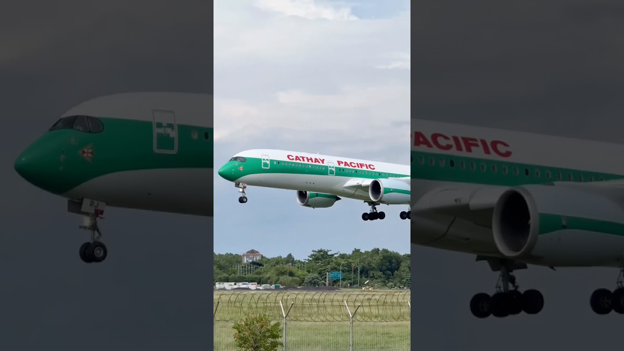CATHAY PACIFIC A350-941 80th Anniversary Livery Beautiful Landing!