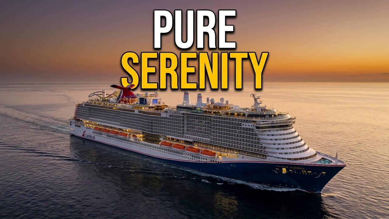 Relaxing Carnival Cruise Journey: Open Ocean Drone Scenery
