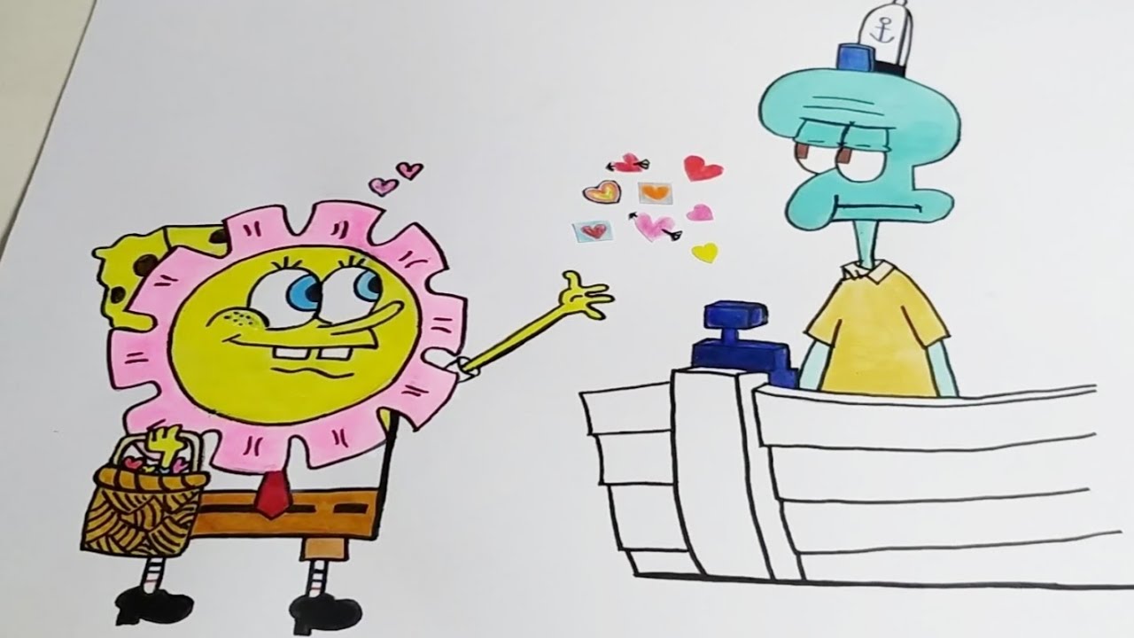 Draw Spongebob Squarepants and Squidward meme / Menggambar ...