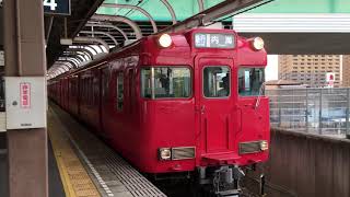 ［ピカピカ編成‼️］名鉄6000系中期車6036f＋6800系金魚鉢6827f、上小田井駅  発車
