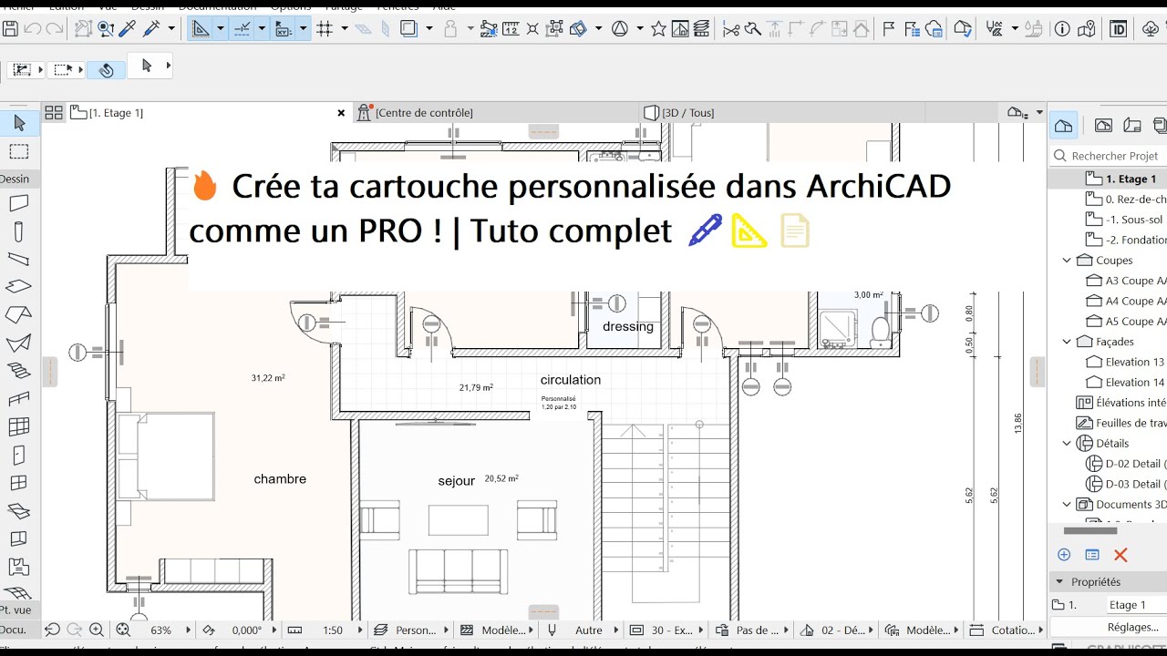 🔥 Crée ta cartouche personnalisée dans ArchiCAD comme un PRO ! | Tuto complet 🖋️📐📄