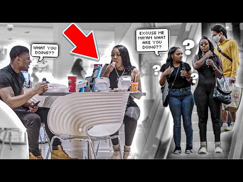 INVADING PEOPLE'S SPACE IN PUBLIC (HIS GIRLFRIEND POPPED UP)!!!