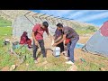 Rasools efforts to finish the roof of the house and prepare for the wedding party