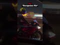 Biker got excited when he saw his friend