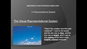 Interviewing Skills Training Tutorial- Representational Systems Lesson