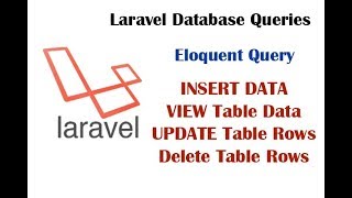 Laravel Eloquent Queries INSERT, VIEW, SEARCH, UPDATE, DELETE all