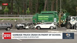 Garbage truck, other vehicles involved in serious crash near Spokane Valley elementary school